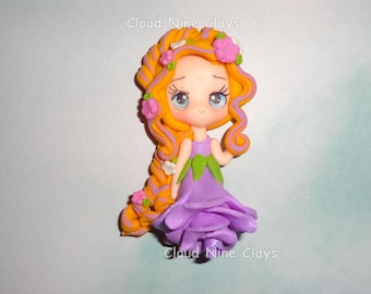Tower princess rose floral clay doll flat back bow center jewelry magnets lanyards frames crafts badge reel needle minder