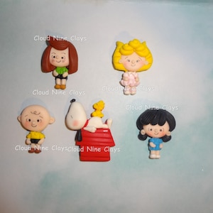 1* Dog house Lucy girl cartoon characters clay flat back embellishment craft lanyards badge reel name tag bow center jewelry frames magnets