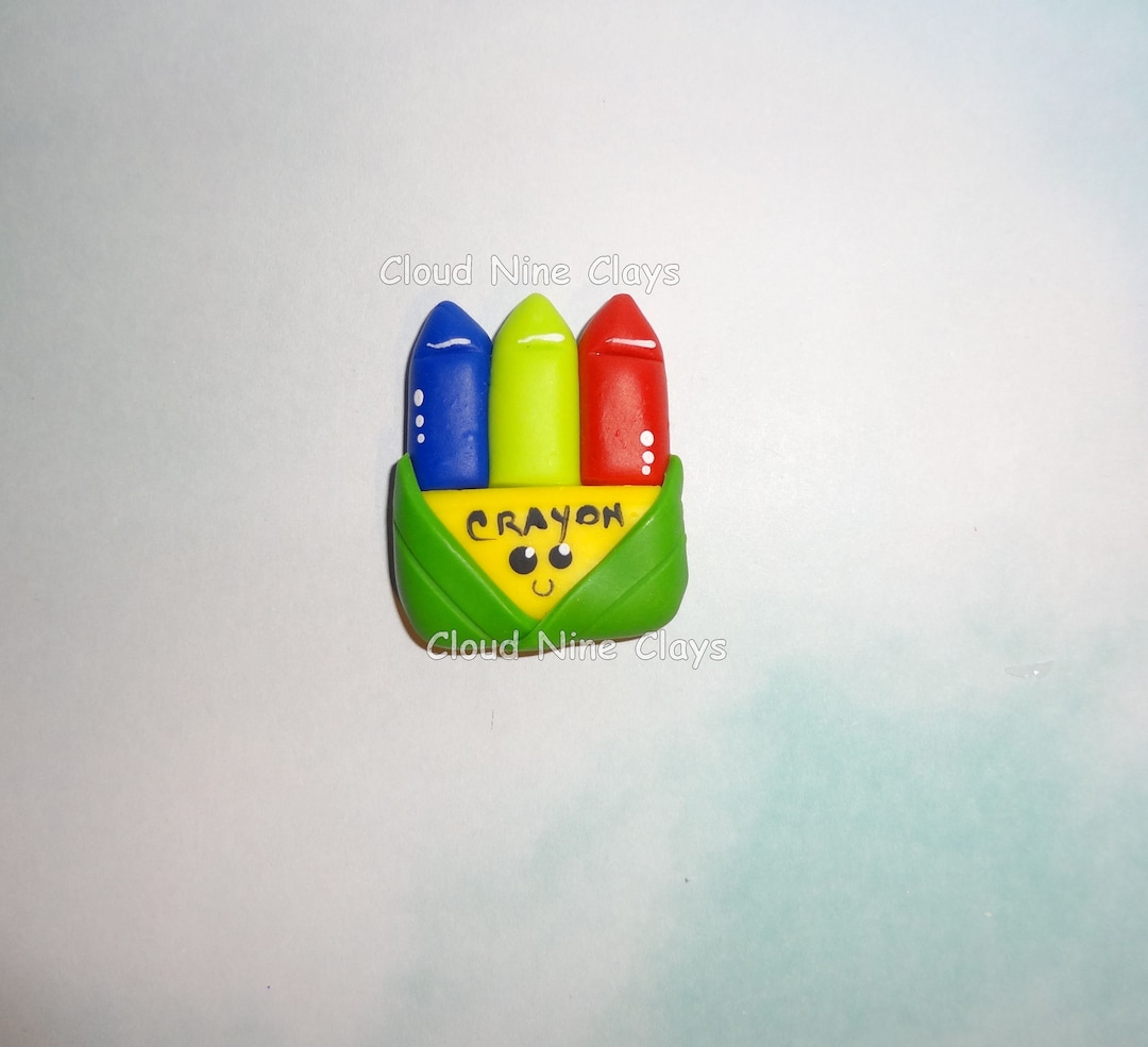 Large Crayon Box Colors School Polymer Clay Flat Back Embellishment