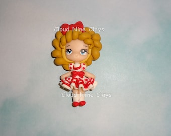 Shirley Temp girl movie stars clay doll flat back embellishment jewelry  bow center crafts lanyard frames cards needle minder key chains