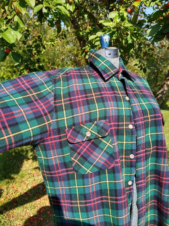 Vintage Plaid Shirt Jacket Men's L Women's XL Uni… - image 2