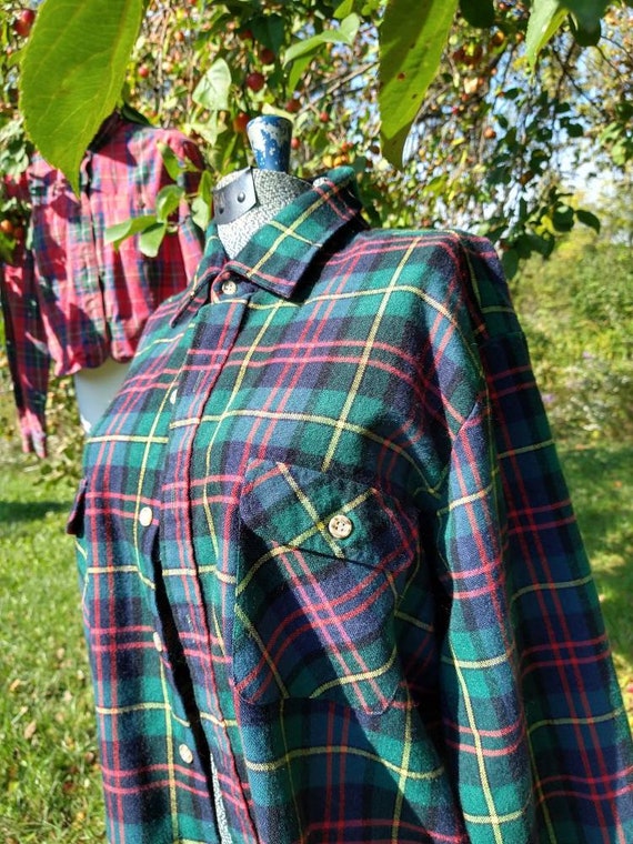 Vintage Plaid Shirt Jacket Men's L Women's XL Uni… - image 1