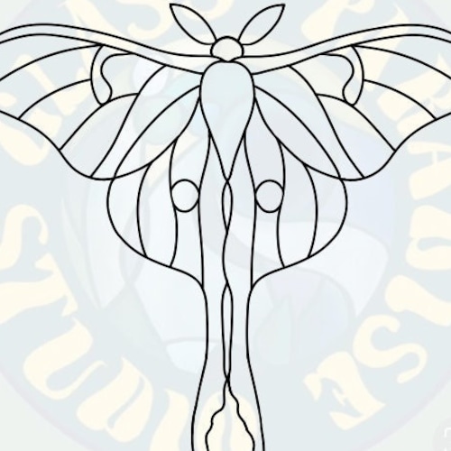 Luna Moth Stained Glass Pattern PDF PNG Digital File Etsy