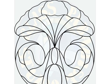 Fichier numérique PDF, modèle de vitrail champignon Psyc