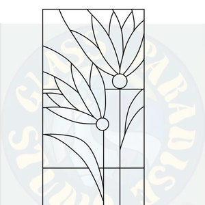 Retro Flowers 2 pack stained glass pattern PDF & PNG digital file | Digital Pattern