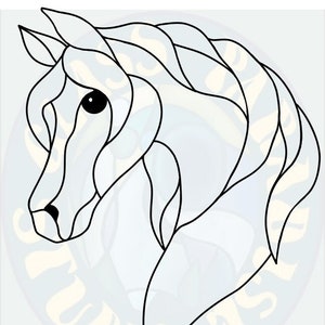 Horse Stained Glass Pattern PDF Digital File