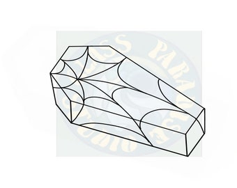 Spider web coffin Stained Glass Pattern Pdf  Digital File | Digital Pattern -two patterns included