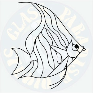 Bannerfish stained glass pattern digital file PDF