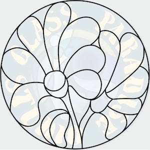 Flower Stained Glass Pattern PDF Digital File