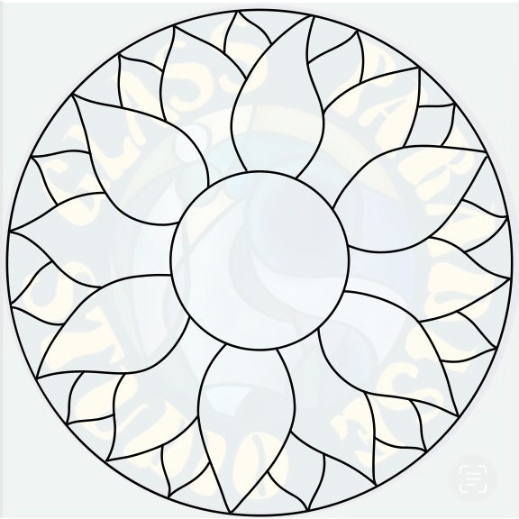 2 Versionssunflower Stained Glass Pattern PDF Digital File Etsy