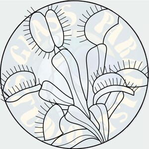 Venus Fly Trap Stained Glass Pattern PDF Digital File