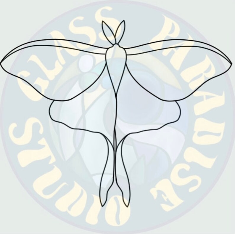 Simple Luna Moth Stained Glass Digital File PDF Jpeg Psd - Etsy