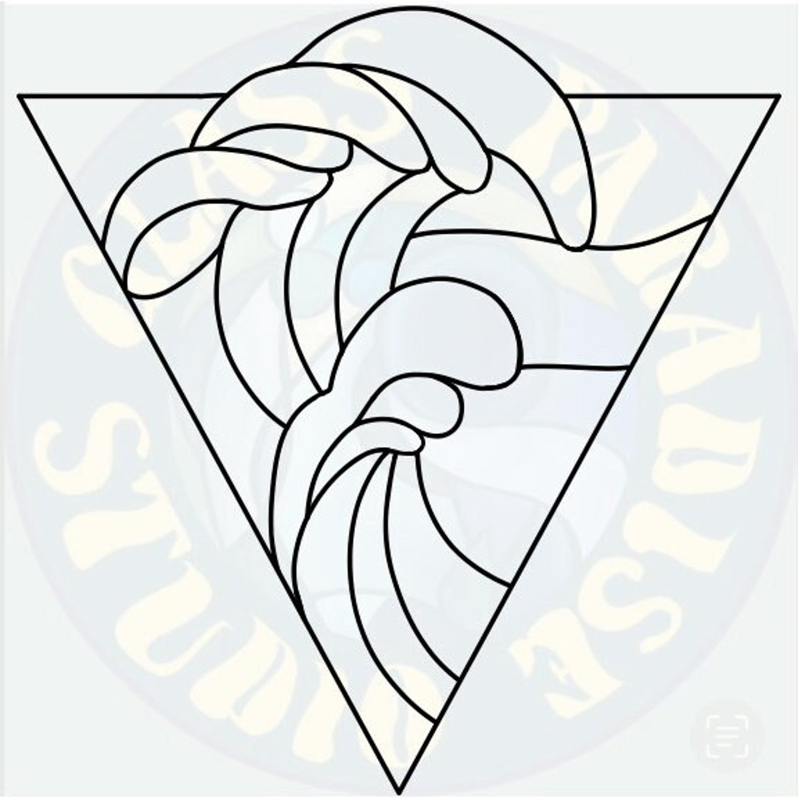 Wave Triangle Stained Glass Pattern PDF, Png Digital File | Stained ...