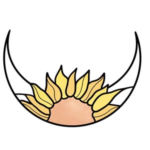 Sunflower Moon Stained Glass Pattern PDF Digital File