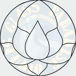 Lotus Stained Glass Pattern PDF Digital File