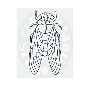 Cicada Stained Glass Pattern PDF /JPG Digital File