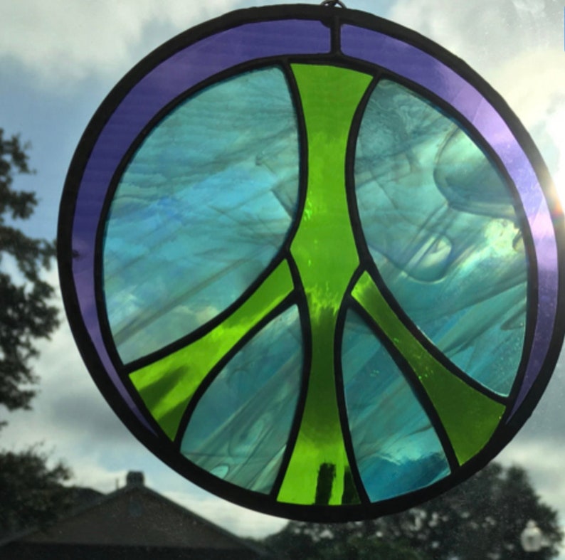 Peace Sign Stained Glass Pattern PDF Digital File - Etsy Australia