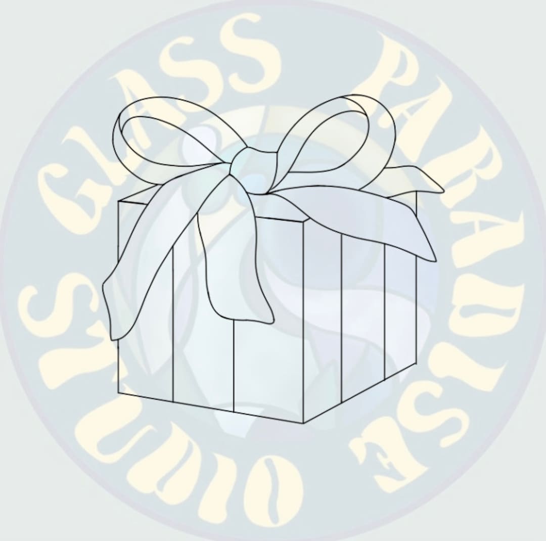 Gift Box Stained Glass Pattern PDF, Jpeg, Psd, Png Digital File ...