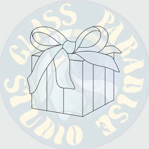 Caja de regalo Patrón de vidrieras PDF, jpeg, psd, png Archivo digital / Regalo de Navidad