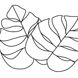 Arquivo digital PDF com padrão de vitral de folhas Monstera