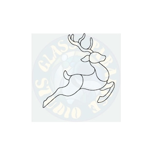 Reindeer Stained Glass Pattern PDF Digital File
