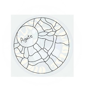 Agate abstract Stained Glass Pattern PDF digital file | Abstract Glass Suncatcher | Digital File