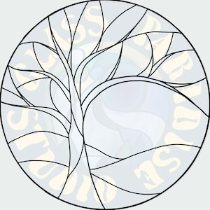 Tree Stained Glass Pattern PDF Digital File | Stained Glass Tree Suncatcher | Digital Pattern