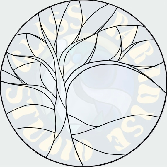 Tree Stained Glass Pattern PDF Digital File Etsy