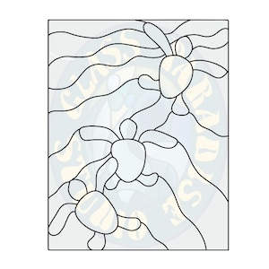 Baby Sea turtle Stained Glass Pattern PDF Digital File