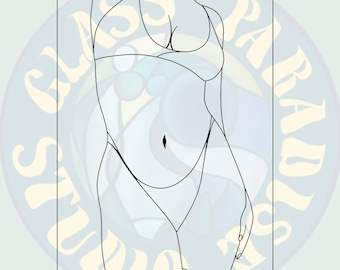 Woman’s Body Stained Glass Pattern PDF, Jpg, png, and psd  Digital File | Stained Glass  Panel | Digital Pattern