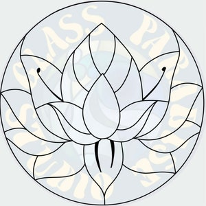 Lotus Blossom Suncatcher Stained Glass Pattern PDF Digital File
