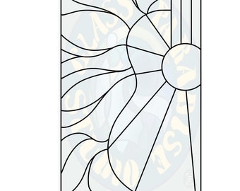 Guitar 2 stained glass pattern PDF, PNG digital file