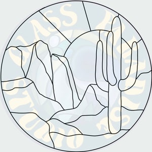 Desert Cactus #2 Stained Glass Pattern PDF Digital File