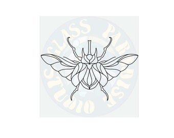 Beetle stained glass pattern PDF digital file