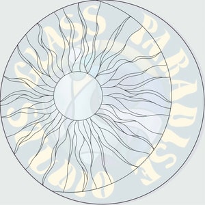 Large Sun and Moon Stained Glass Pattern PDF, jpeg, and png Digital File