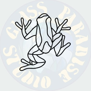 Dart Frog Stained Glass Pattern JPEG and PDF Digital File | Frog Suncatcher | Digital Pattern