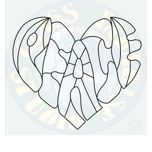 Peace heart Stained Glass Pattern PDF, Png Digital file