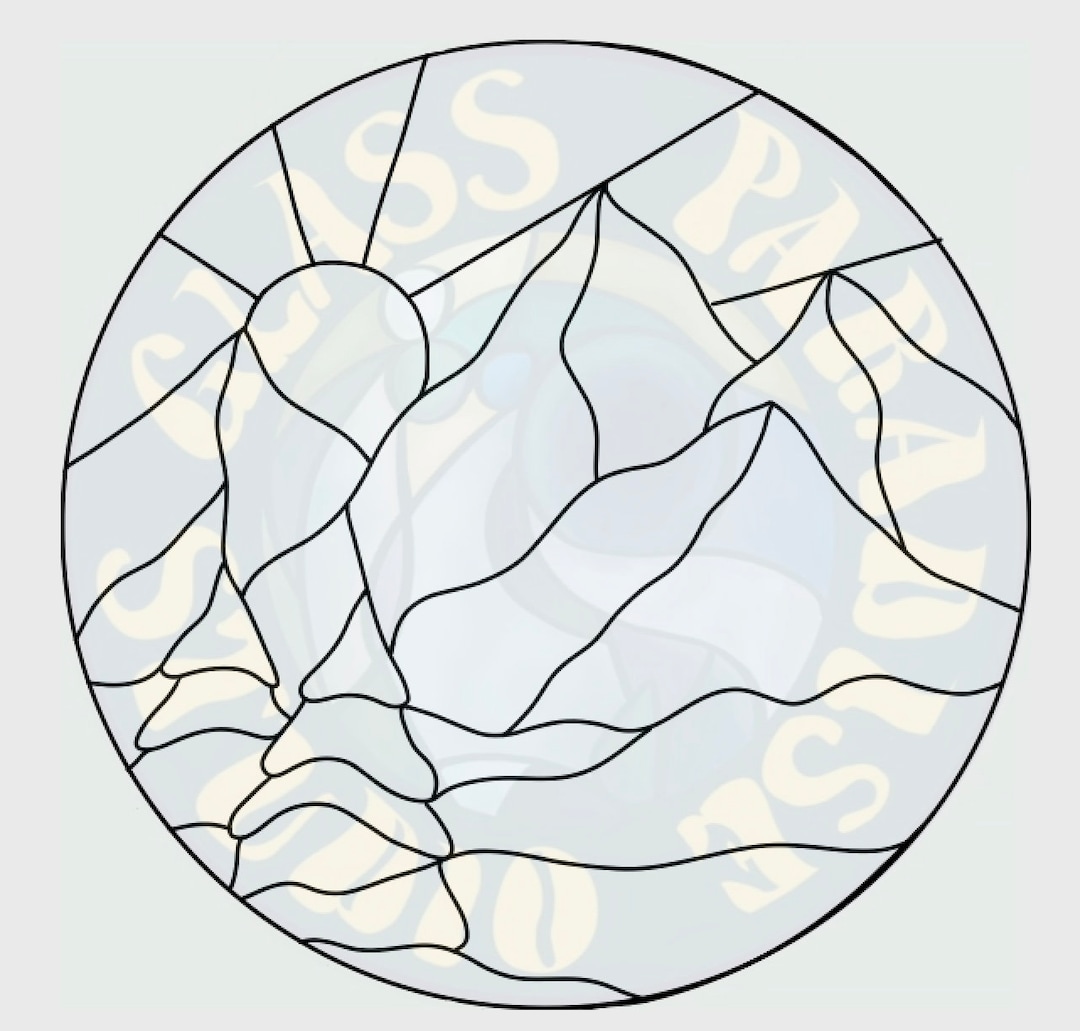 Mountain Stained Glass Pattern PDF Digital File - Etsy mountain-stained-glass-pattern-pdf-digital-file-etsy