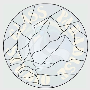 Mountain Stained Glass pattern PDF Digital file