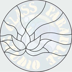 2 pack-Lotus Blossom Stained Glass Pattern PDF Digital File