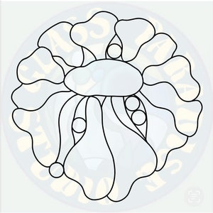Funky Flower patrón de vidrieras PDF PNG archivo digital
