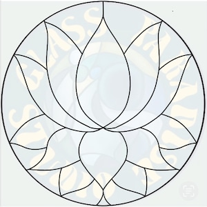 Lotus Stained Glass Pattern PDF Digital File