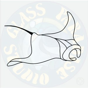 Manta ray stained glass sun catcher pattern PDF digital file | Manta Ray Glass Suncatcher | Digital File