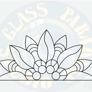 Leaf mandala 2 stained glass pattern PDF, PNG digital file