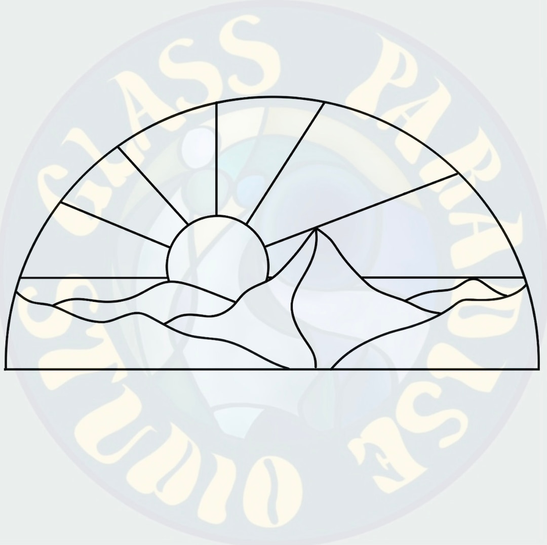 Mountain Sunset Stained Glass Pattern PDF Digital File - Etsy