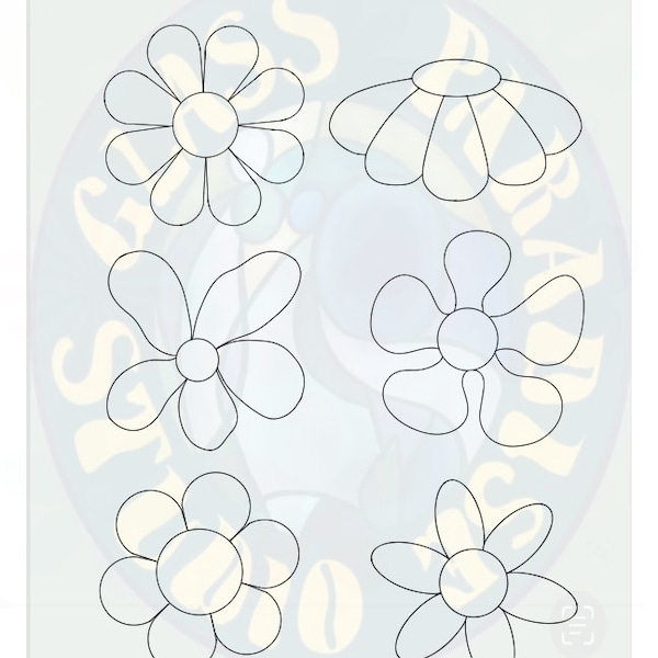 Retro flowers chain stained glass pattern PDF digital file