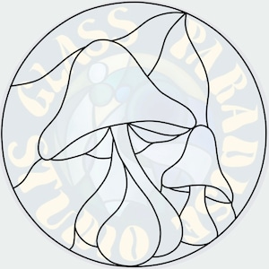 Mushroom Stained Glass Pattern PDF Digital File