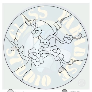 Night Dogwood Stained glass advanced pattern PDF digital file, needs to be enlarged
