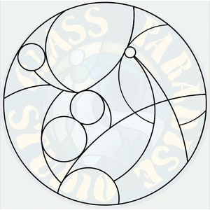 Circle Abstract Stained Glass Pattern PDF digital file | Abstract Glass Suncatcher | Digital File