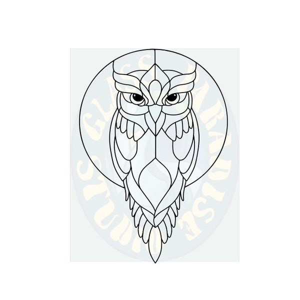 Owl moon PDF Digital File for Stained glass